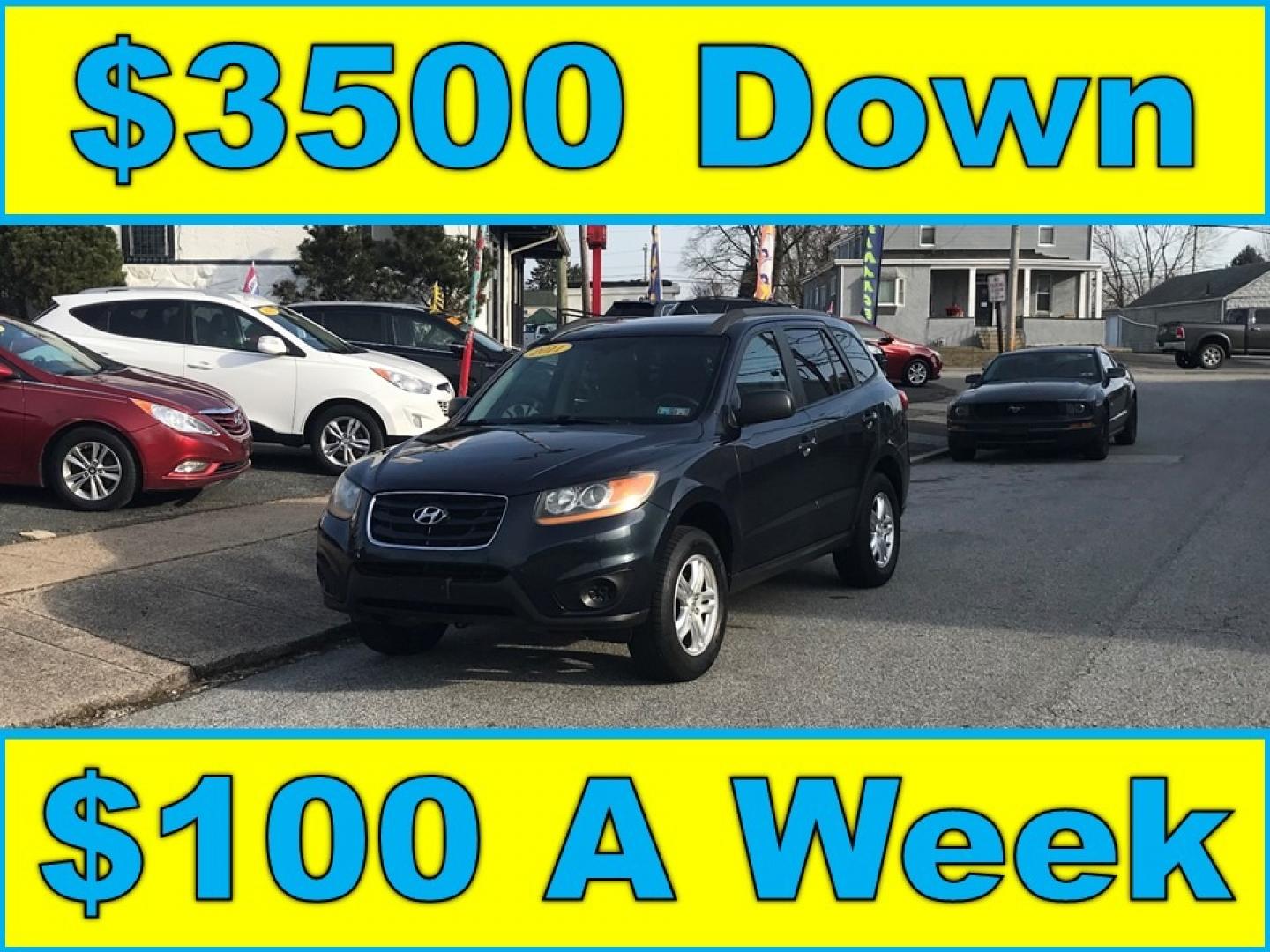 2011 Blue /Gray Hyundai Santa Fe GLS (5XYZGDAB5BG) with an 2.4 V4 engine, Automatic transmission, located at 577 Chester Pike, Prospect Park, PA, 19076, (610) 237-1015, 39.886154, -75.302338 - Photo#0